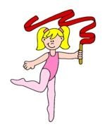 gymnast with ribbon as a picture for clipart