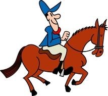 isolated cartoon horse rider