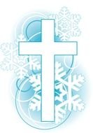 Cross and snowflakes clipart