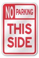 no parking this side, traffic sign