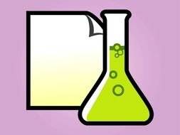 flask with a chemical liquid as a graphical representation