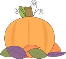 Pumpkin Leaves Clip Art N2