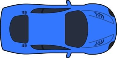 blue racing car