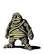Cartoon Mummy with yellow eyes