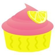 Pink Lemonade Cupcake Clip Art