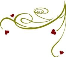 Red Heart Swirls Clip Art