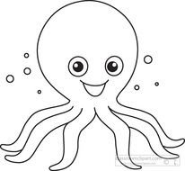 Black And White Octopus Clip Art N4