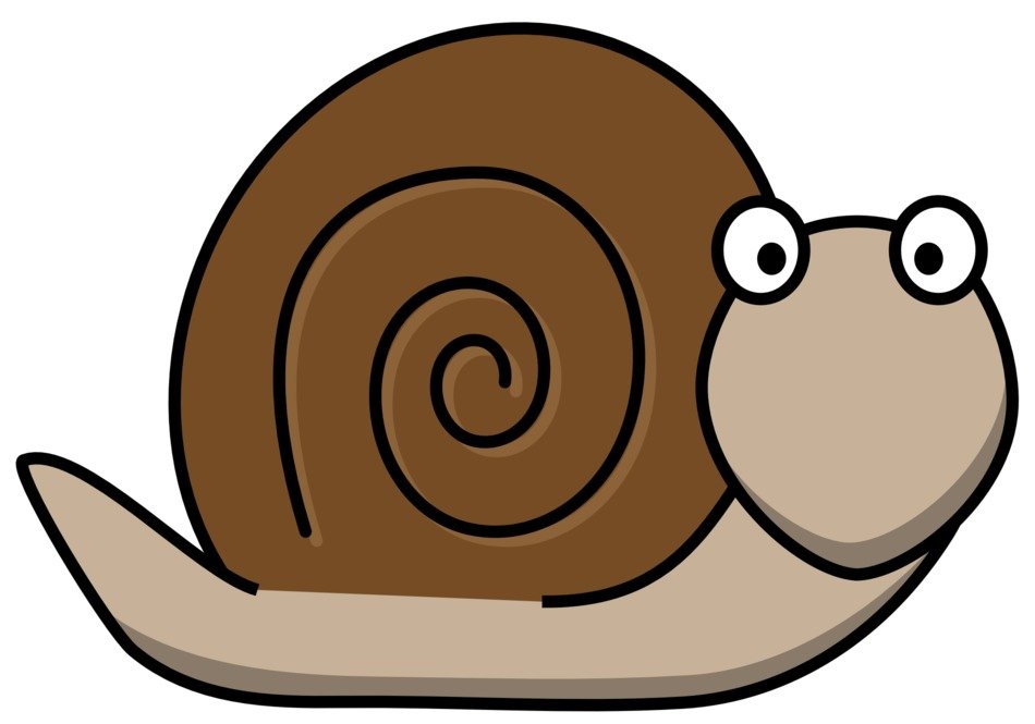 clipart of cartoon brown snail