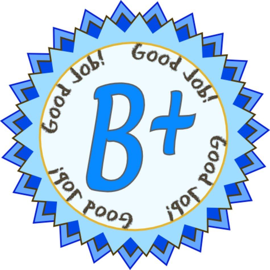 Award Medal B Plus Blue Clipart