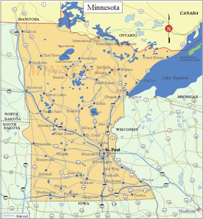 Minnesota State Map Printable