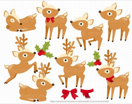 Christmas Reindeer Clip Art N9