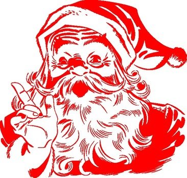 Black And White Santa Clip Art N2