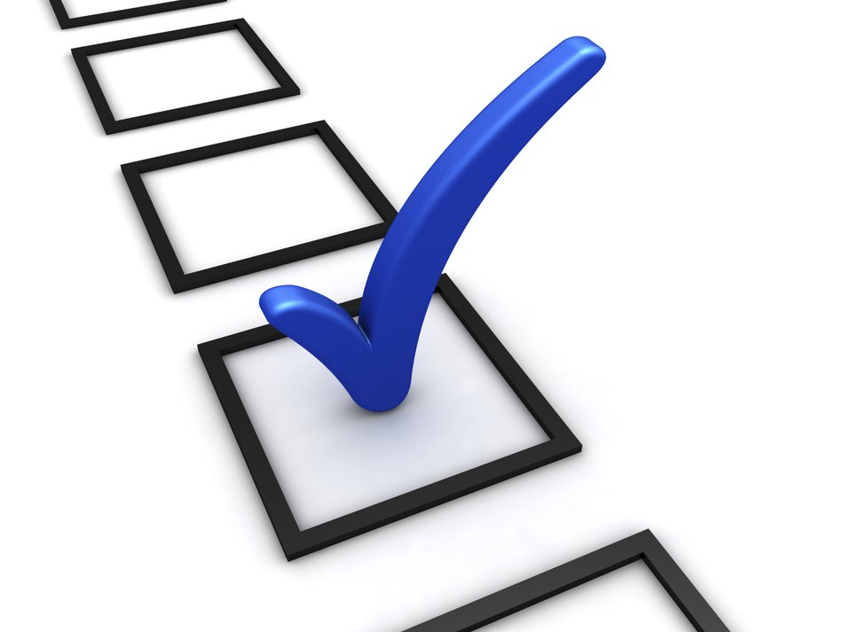 drawn blue checkmark in bulletin board