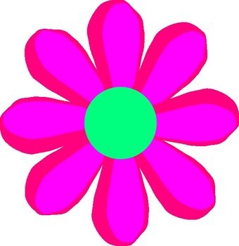 Pink Cartoon Flowers Clip Art N3