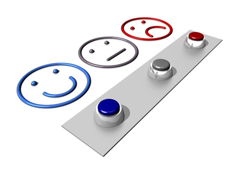 drawn three buttons and three emoticons
