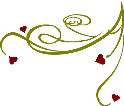 Red Heart Swirls Clip Art