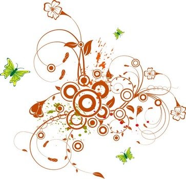 Floral Swirl Clip Art N6