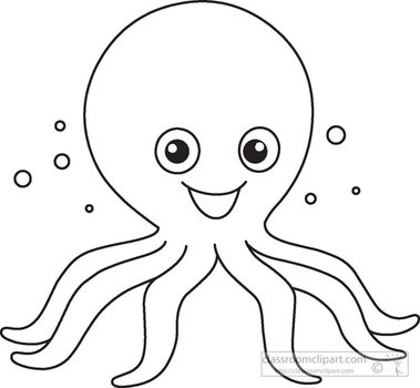 Black And White Octopus Clip Art N4