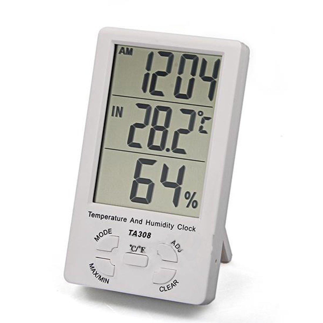 White Hygrometer New LCD Digital Temperature Humidity Meter In/Outdoors ...