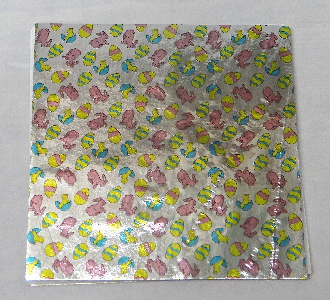 6" X 6" Easter Print Confectionery Foil Wrappers Candy Wrappers Candy
