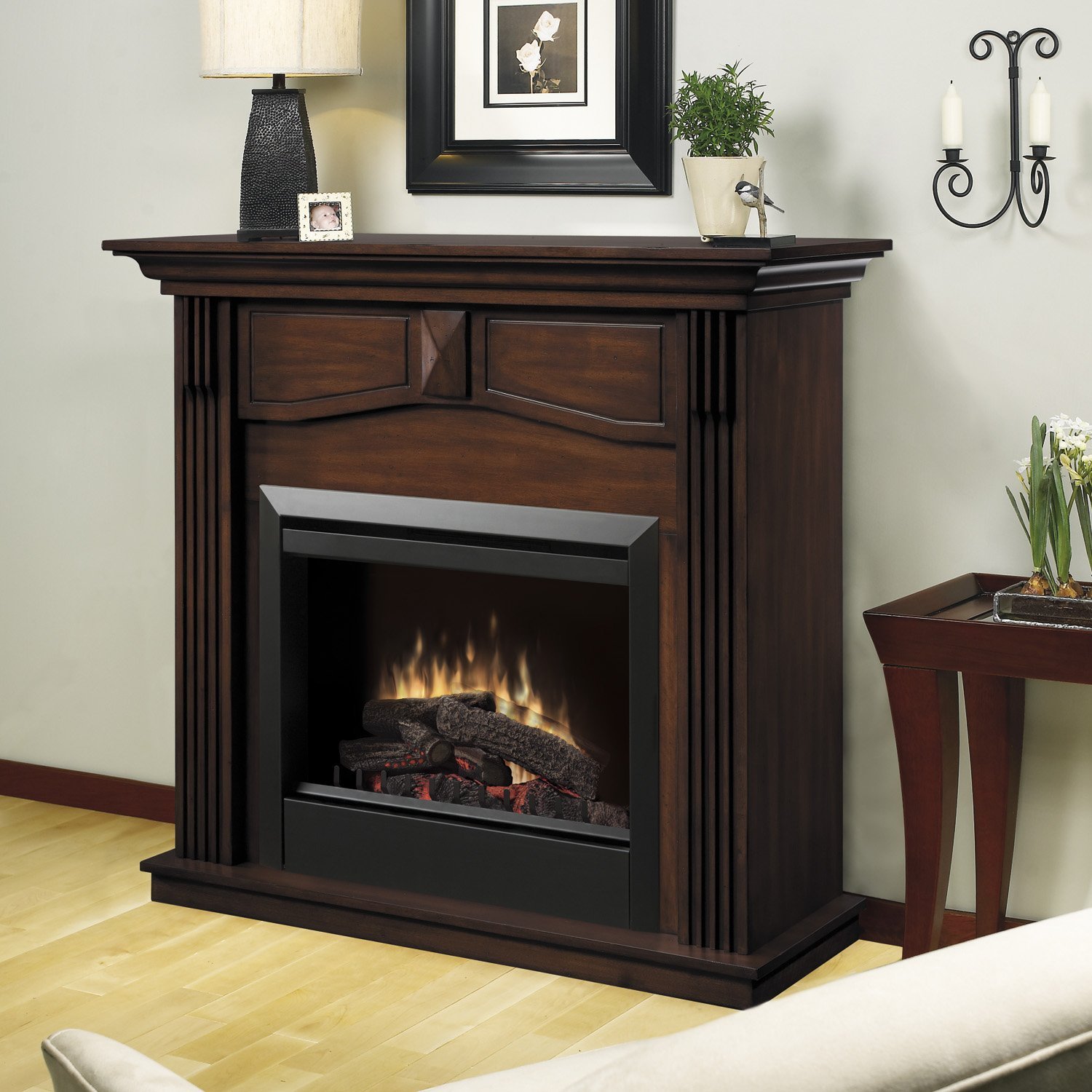 Dimplex Holbrook Dfp4765bw Traditional Electric Fireplace Mantle With 23 Inch Firebox Burnished 1033