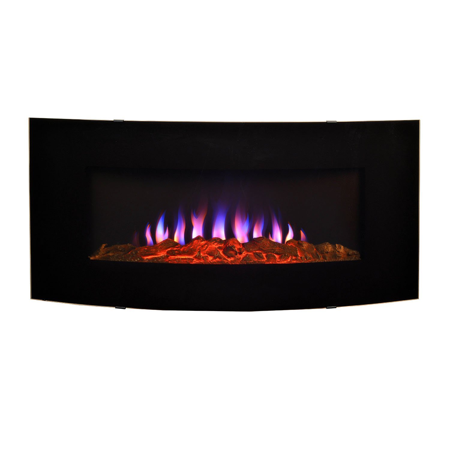 High-End Curved Glass Front Wall Mount Electric Fireplace N7 free image ...