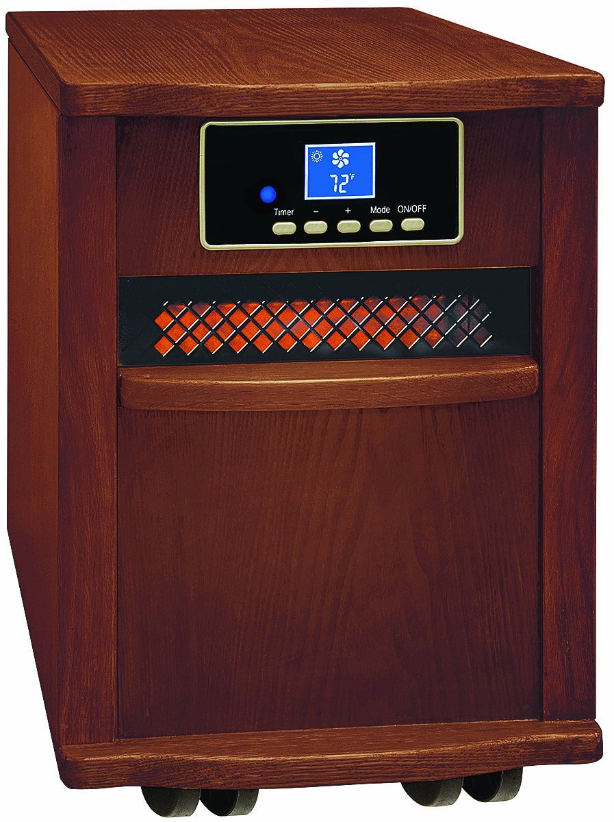 Comfort Zone® Walnut Finish FanForced Digital Infrared Quartz Heater