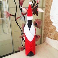 Remeehi Red Wine Bottle Cover Bags Christmas Dinner Table Decoration Home Party Decors Santa Claus Belt N2