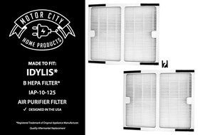 Idylis B Style Compatible HEPA Air Purifier Filter Motor City Home Products Brand Replacement (2) N3