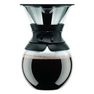 Bodum 34-Ounce Black Mouth-Blown Borosilicate Glass Coffee Maker with Permanent Filter Dishwasher Safe