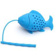 OKDEALS Silicone Fish Tea Leaf Strainer Infuser Herbal Spice Filter Diffuser (Orange)