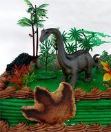 Prehistoric Diplodocus DINOSAUR 12 Piece Birthday CAKE Topper Set Featuring a Diplodocus and 4 Random Dinosaur...