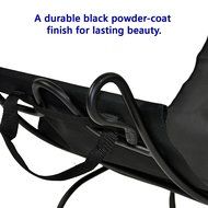 Wrought Iron Log Rack with Black Canvas Firewood Carrier | Perfect For The Hearth or Next to Your Wood Stove N2
