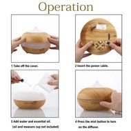 Yoosion Wood Grain Cool Mist Ultrasonic Humidifier Filter Free Silent 300ml Water Tank Moist Air Humidifier Filterless... N7