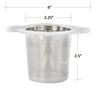 Loose Leaf Tea Infuser / Extra Fine Filter / Large Strainer Basket - Premium 304 Stainless Steel / Silicone Padding... N3