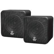 Pyle Home PCB4BK 4" 200W Mini-Cube Bookshelf Black Speakers