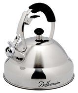 Extra Sturdy Surgical Stainless Steel 2.75 Quart Bellemain Whistling Kettle with Aluminum Layered Bottom N3