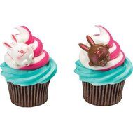 Easter Bunny Cupcake Rings - 24 pcs