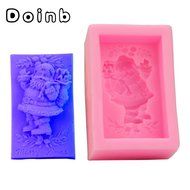 Doinb Christmas Trees Santa Claus Snowman Deer FDA Silicone Fondant Molds Outer Size 7.3x7.3x1.2cm GJM-2800 N5