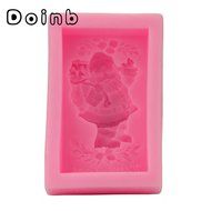 Doinb Christmas Trees Santa Claus Snowman Deer FDA Silicone Fondant Molds Outer Size 7.3x7.3x1.2cm GJM-2800 N6