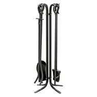 Uniflame Wrought Iron Fireplace Ensemble with Log Rack N2