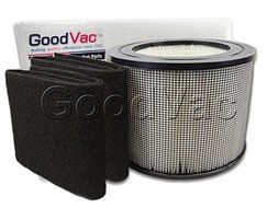 Aftermarket Filter + 2 Carbon Prefilter Wraps to fit Queen Defender Air Purifier 4000 HEPA made by Goodvac