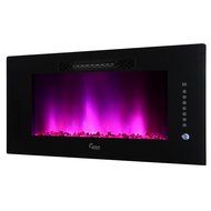 Caesar Luxury Linear Wall Mount Recess Freestanding Multicolor Flame Electric Fireplace, 30-Inch N9