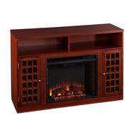 SEI Narita Media Console with Electric Fireplace, Mahogany N5