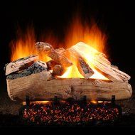 Premium Hargrove Western Pine 18 inch Gas Log Set with Burner