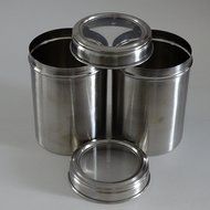 Stainless Steel Storage Containers with See Through Lids - Set of 2. Airtight Lids, best suited to store pasta...