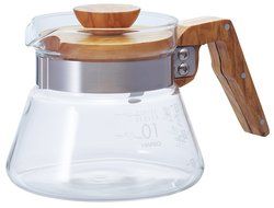 Hario VCWN-60-OV V60 Coffee Server, 600 ml, Olive Wood