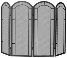 UniFlame 4-Fold Wrought Iron Screen, Black
