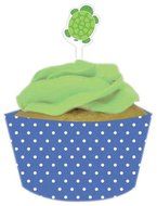 Creative Converting Mr. Turtle Cupcake Topper Decorations with Matching Baking Cup Wrappers, 12 Count