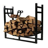 Sunnydaze Firewood Log Rack with Removeble Kindling Holder, 33 Inch Wide x 30 Inch Tall N3